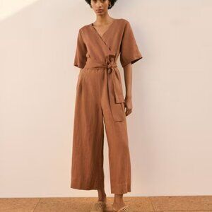 The Wrap Jumpsuit in Linen - Size Small, Everlane, NWT